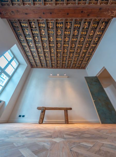 Vista prospettica Sala dal Soffitto d'Oro Piano Nobile Palazzo Saluzzo Paesana