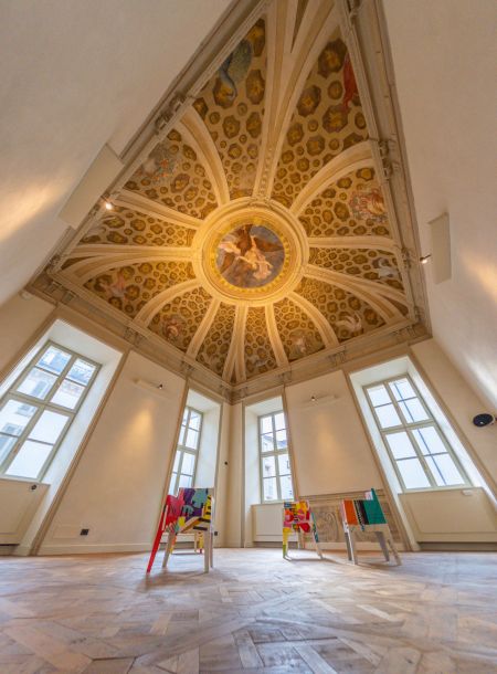 Vista angolare del Salone del Paradiso al Piano Nobile di Palazzo Saluzzo Paesana