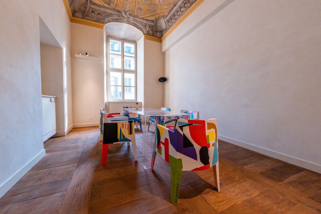 Vista totale della Sala della Conciliazione Piano Nobile Palazzo Saluzzo Paesana