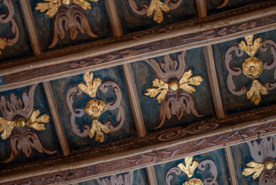Particolari cassettoni Sala dal Soffitto d'Oro Piano Nobile Palazzo Saluzzo Paesana