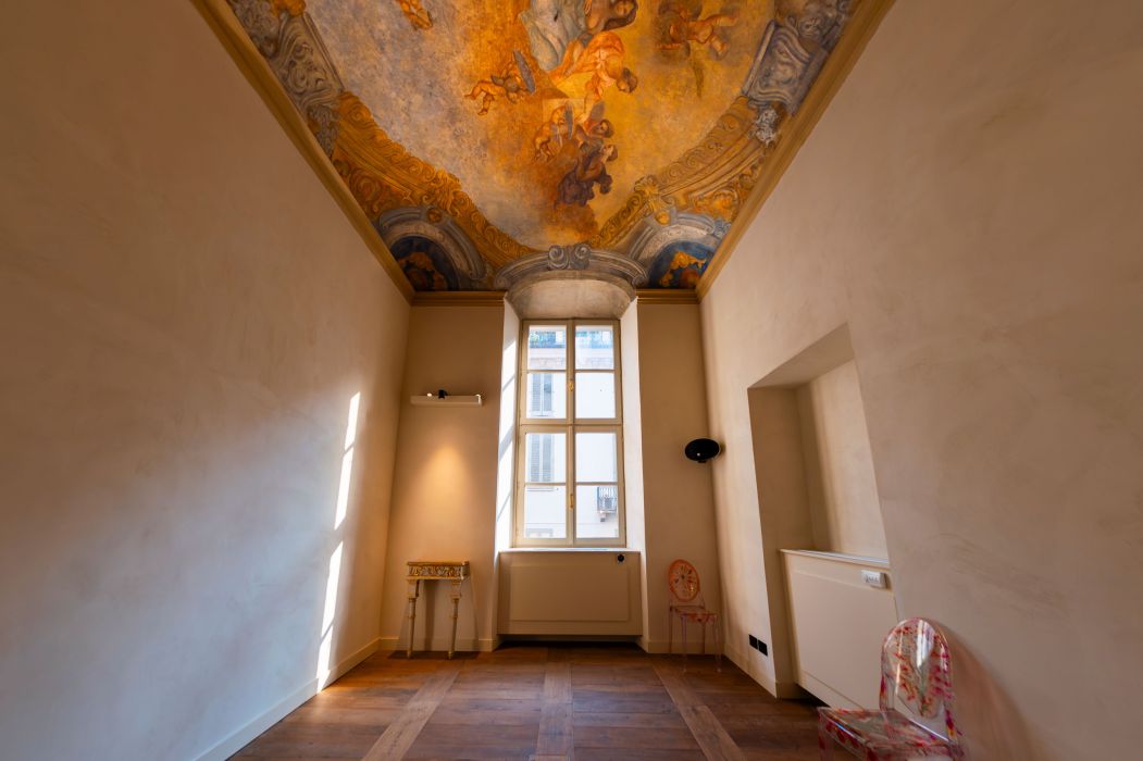 Vista della Sala del Rinascimento del Piano Nobile all'interno di Palazzo Saluzzo Paesana