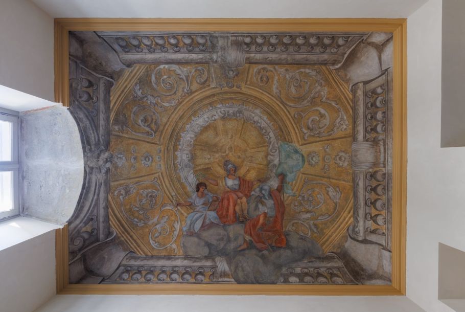 Soffitto affrescato Sala della Conciliazione al Piano Nobile di Palazzo Saluzzo Paesana