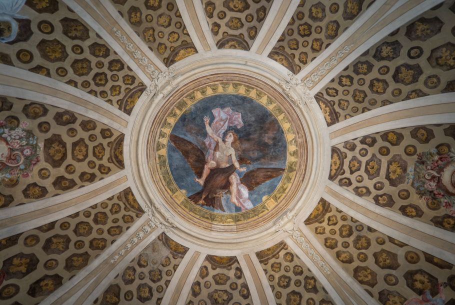 Cupola affrescata del Salone del Paradiso al Piano Nobile di Palazzo Saluzzo Paesana