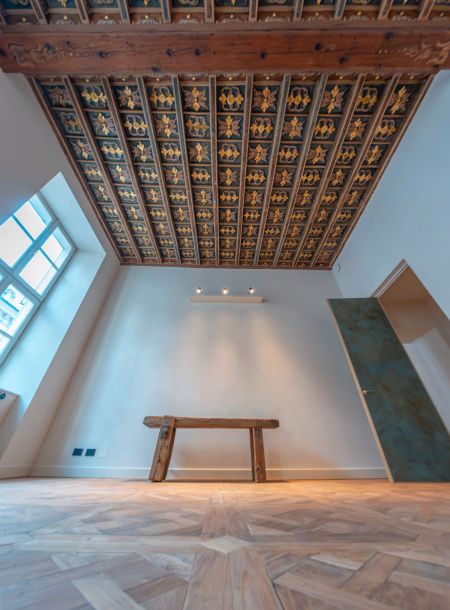 Vista prospettica Sala dal Soffitto d'Oro Piano Nobile Palazzo Saluzzo Paesana